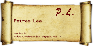 Petres Lea névjegykártya
